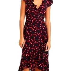 Jcrew Silk Cherry Wrap dress